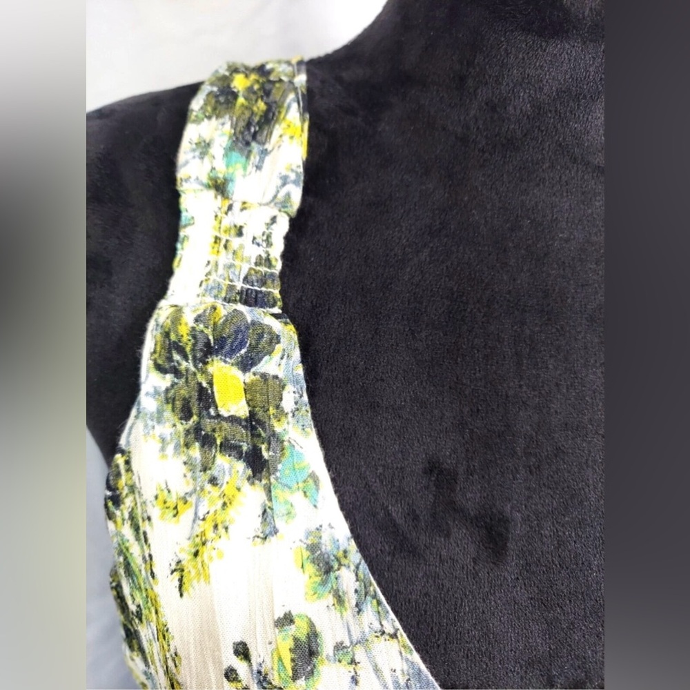 Free People Washed Ashore Printed Dress Ivory and Green Pre-loved MSRP $98 Sz S - Picture 7 of 10